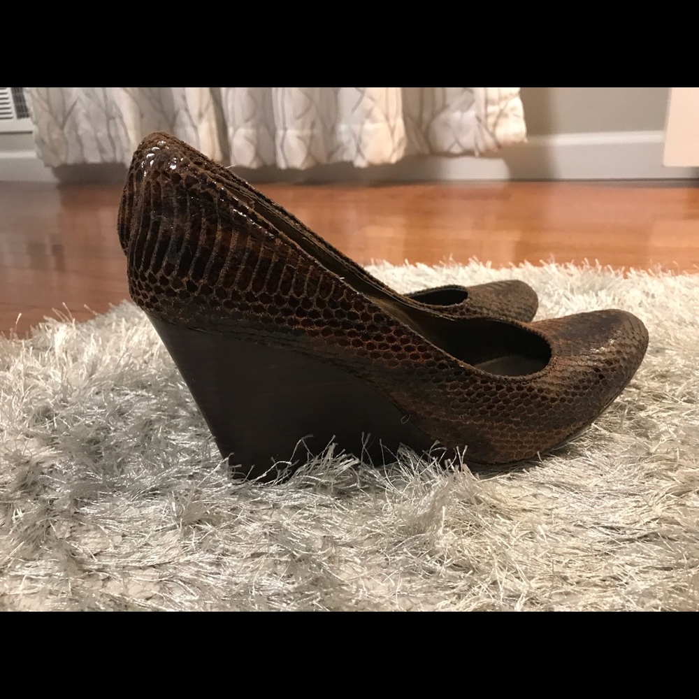 Max Studio Snakeskin Wedges